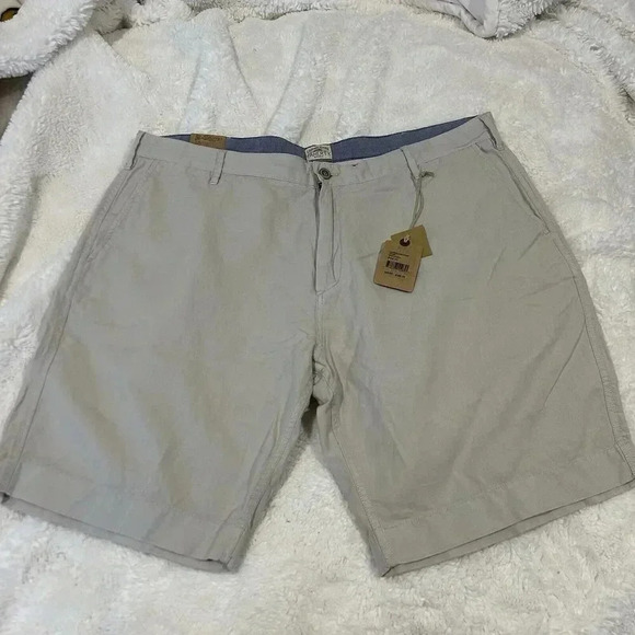 Faherty NWT Chino Shorts Mens Size‎ 40 Golf Linen Blend Comfort Outdoor Cream - Picture 1 of 5